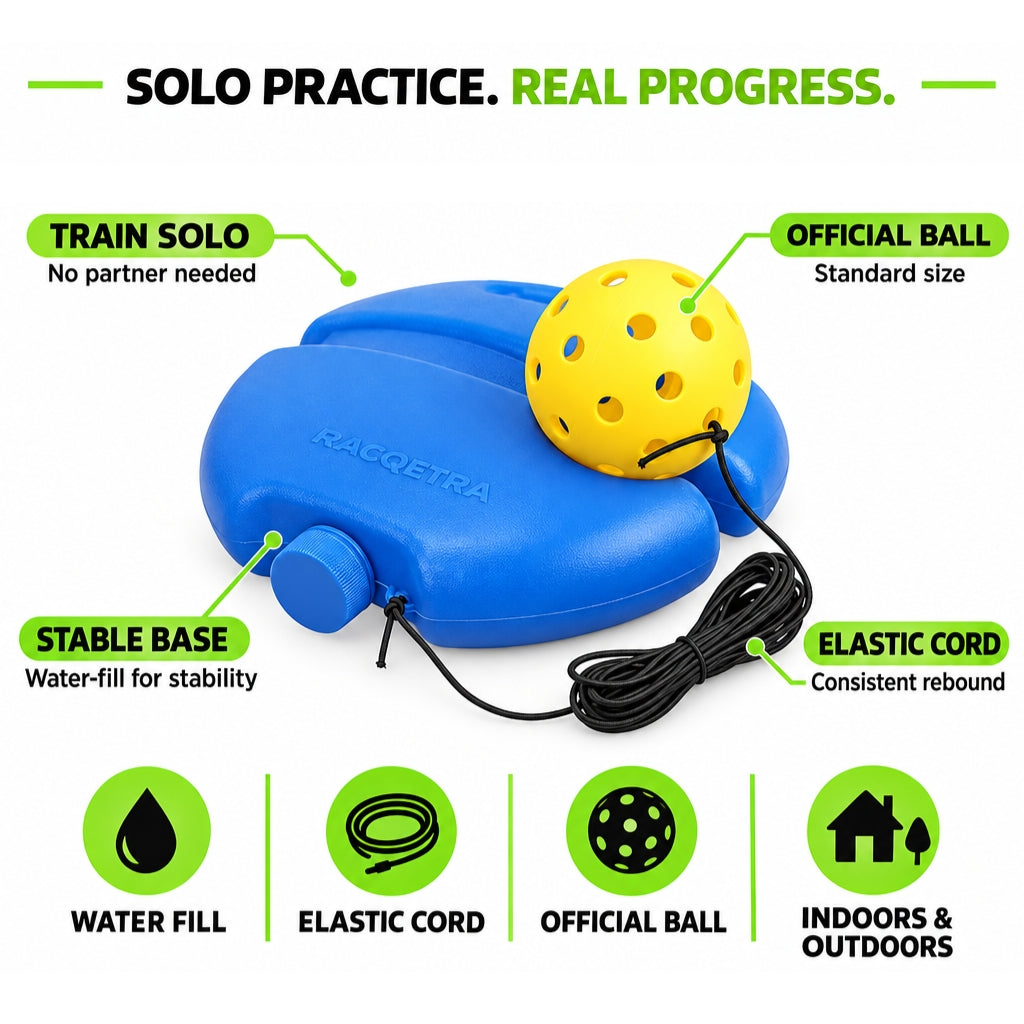 Solo Pickleball Trainer — Rebound Base & Ball Set