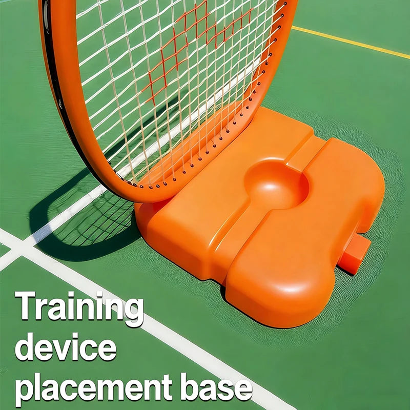 Solo Self-Practice Tennis Training Base with Elastic Rope Ball,Professional Tennis Rebound Trainer, Built-in Racket Storage Slot